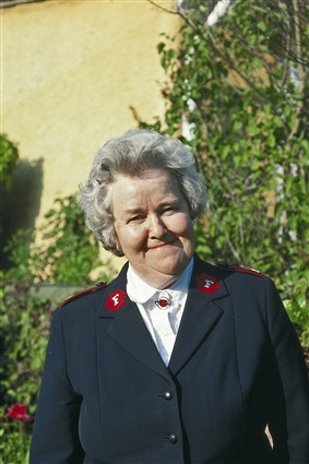 Göta Persson, kårchef för Frälsningsarmén i Ronneby 1989.