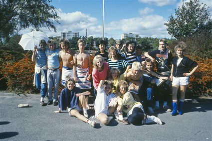 Elever i årskurs 9 på Skogsgårdsskolan i Ronneby 1986.