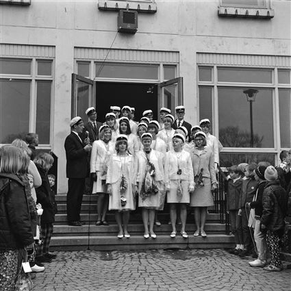 Studenter på Samrealskolan i Ronneby 1966.