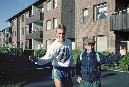 Peter Koskenkorva och Lasse Thörngren vid Lindvägen i Kallinge 1991.