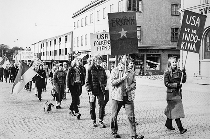 Demonstration mot USA:s krig i Vietnam, tidigt 1970-tal.
