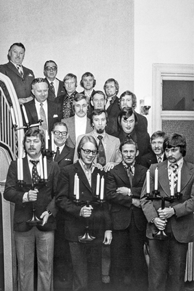 Belönade förslagsställare på Kockums Jernverk i Kallinge, 1975.